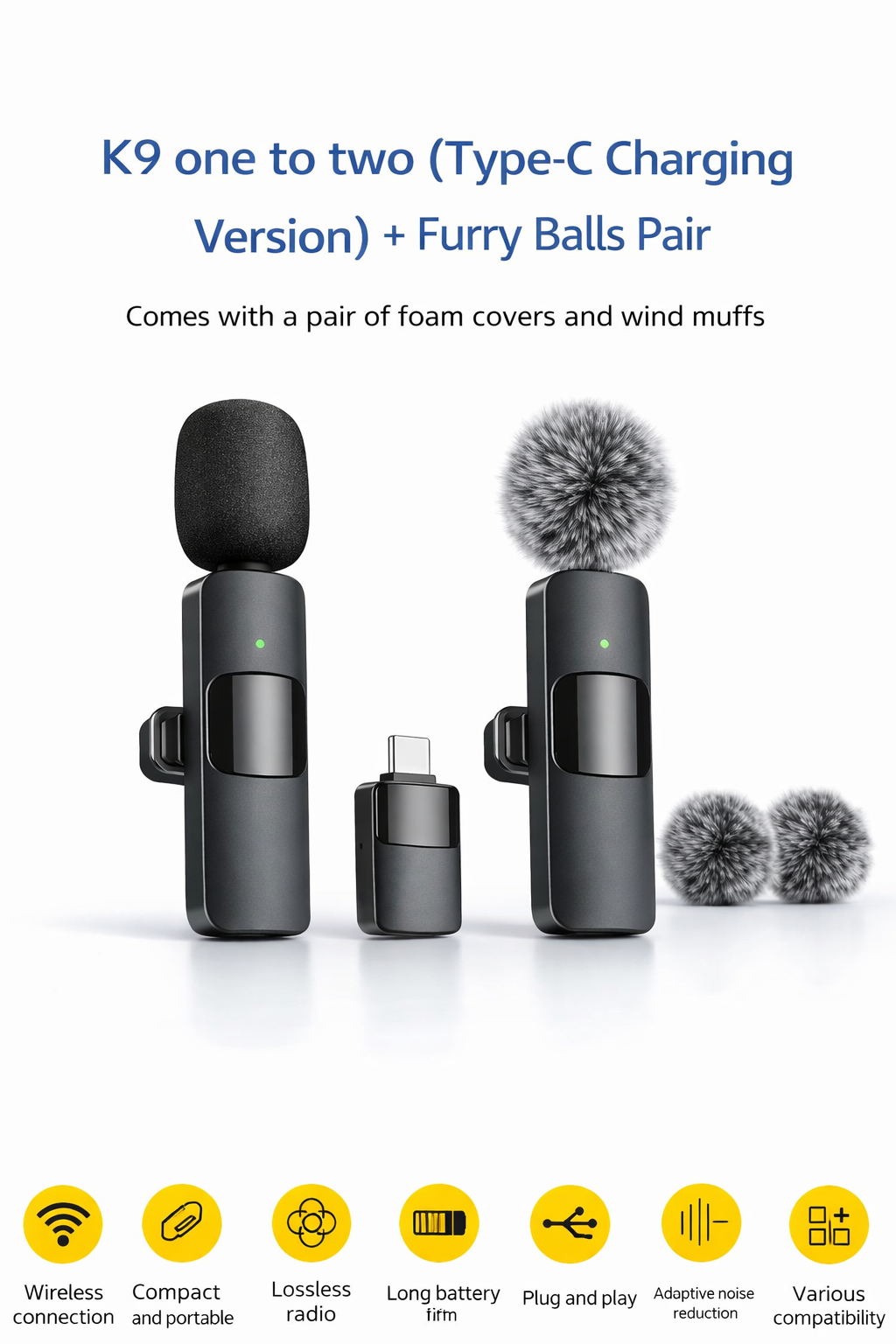 ProClip™ Wireless Lavalier Mic (2-Pack) – Studio-Quality Sound for iPhone & Android Creators