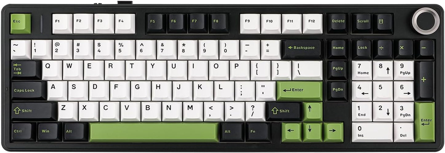 Aula F99 PRO 96% Mechanical Gaming Keyboard, Bt5.0/Usb-C/2.4Ghz Wireless, Hot Swappable Gasket Custom Keyboard with 8000Mah Battery, Rotary Knob, RGB Backlit for Win/Mac (Grey)