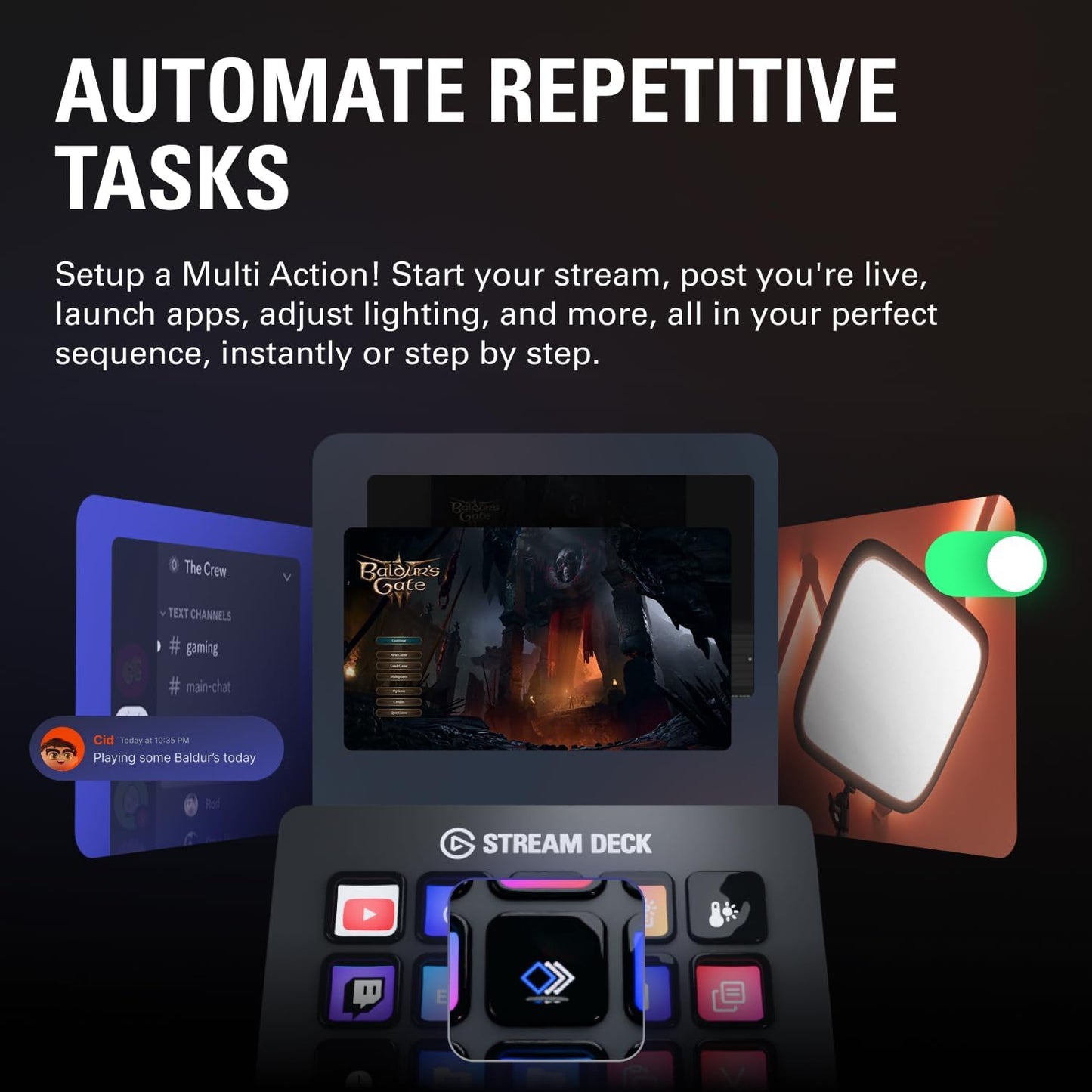 Stream Deck MK.2 – Studio Controller, 15 Macro Keys, Trigger Actions in Apps and Software like OBS, Twitch, Youtube and More, Works with Mac and PC