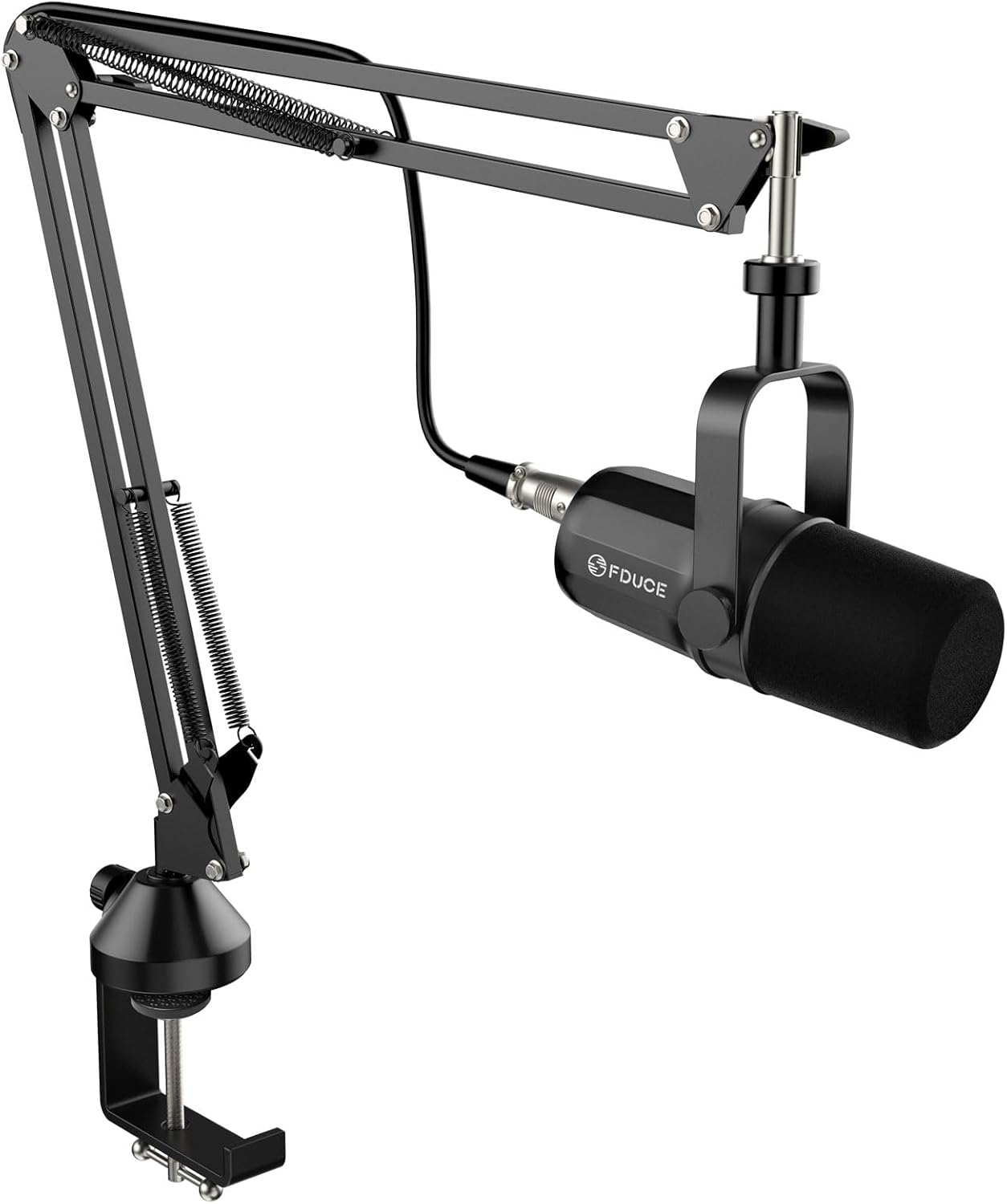 Dynamic Microphone, XLR/USB Podcast Recording PC Microphone for Vocal Voice-Over Streaming, Studio Metal Mic with Mute, Headphone Jack, Monitoring Volume Control, with Boom Arm (SL40+)