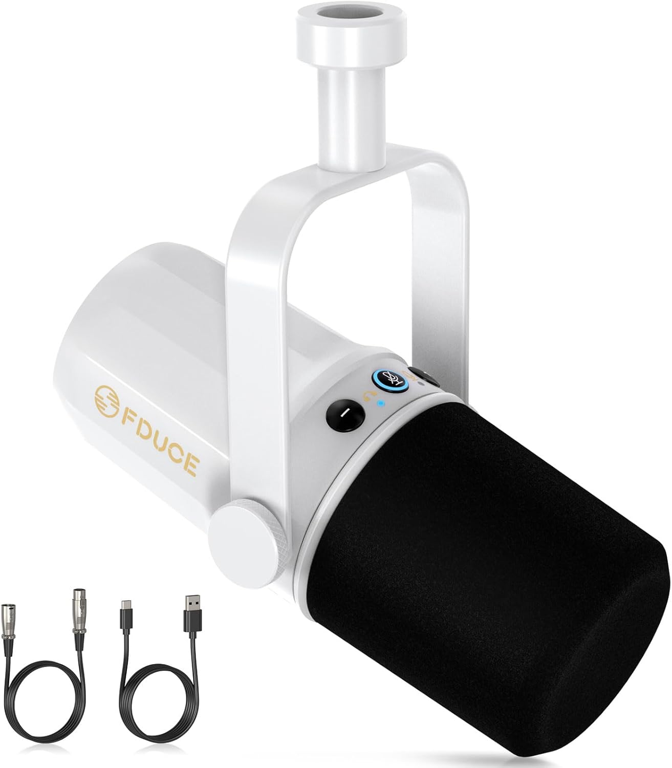 Dynamic Microphone, XLR/USB Podcast Recording PC Microphone for Vocal Voice-Over Streaming, Studio Metal Mic with Mute, Headphone Jack, Monitoring Volume Control, with Boom Arm (SL40+)