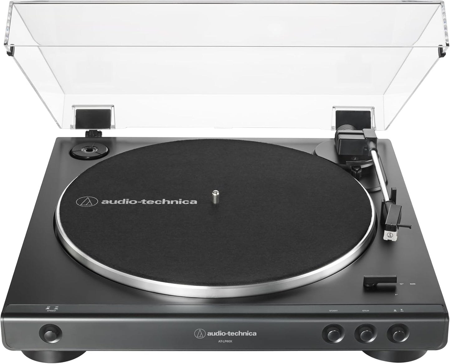 AT-LP60X-BK Fully Automatic Belt-Drive Stereo Turntable, Black, Hi-Fidelity, Plays 33 -1/3 and 45 RPM Vinyl Records, Dust Cover, Anti-Resonance, Die-Cast Aluminum Platter