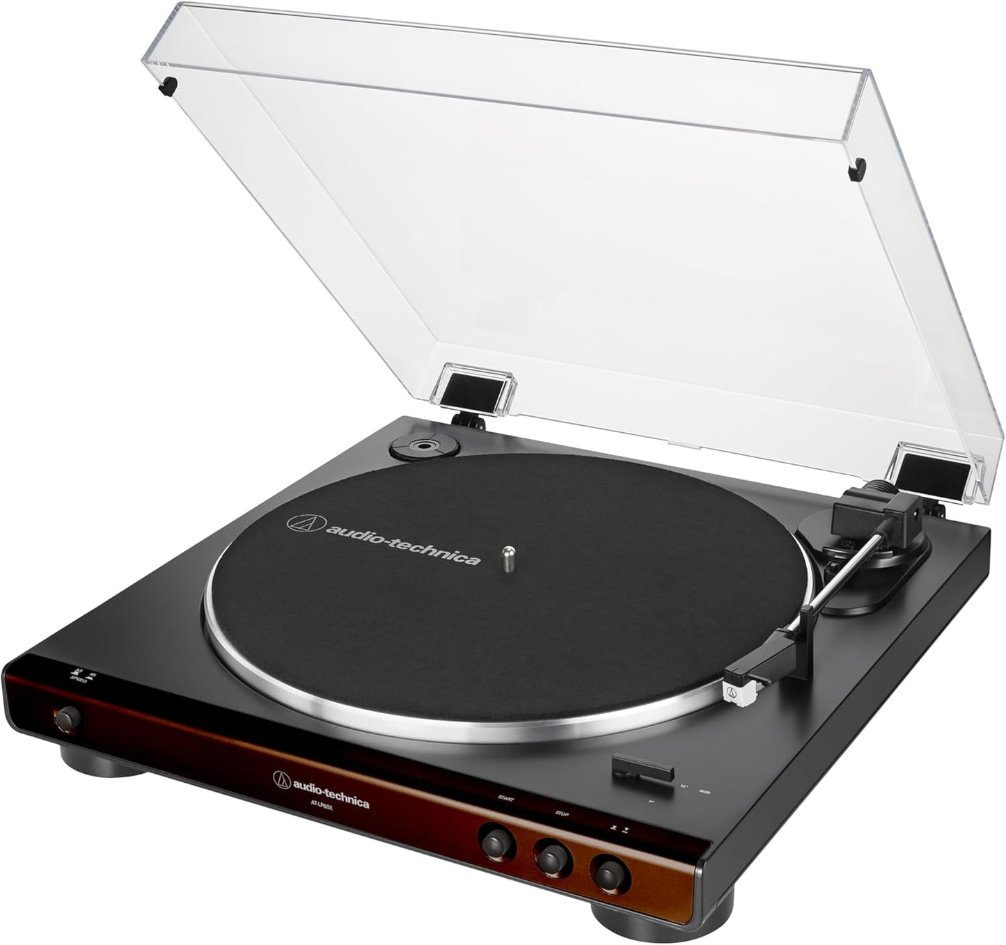 AT-LP60X-BK Fully Automatic Belt-Drive Stereo Turntable, Black, Hi-Fidelity, Plays 33 -1/3 and 45 RPM Vinyl Records, Dust Cover, Anti-Resonance, Die-Cast Aluminum Platter