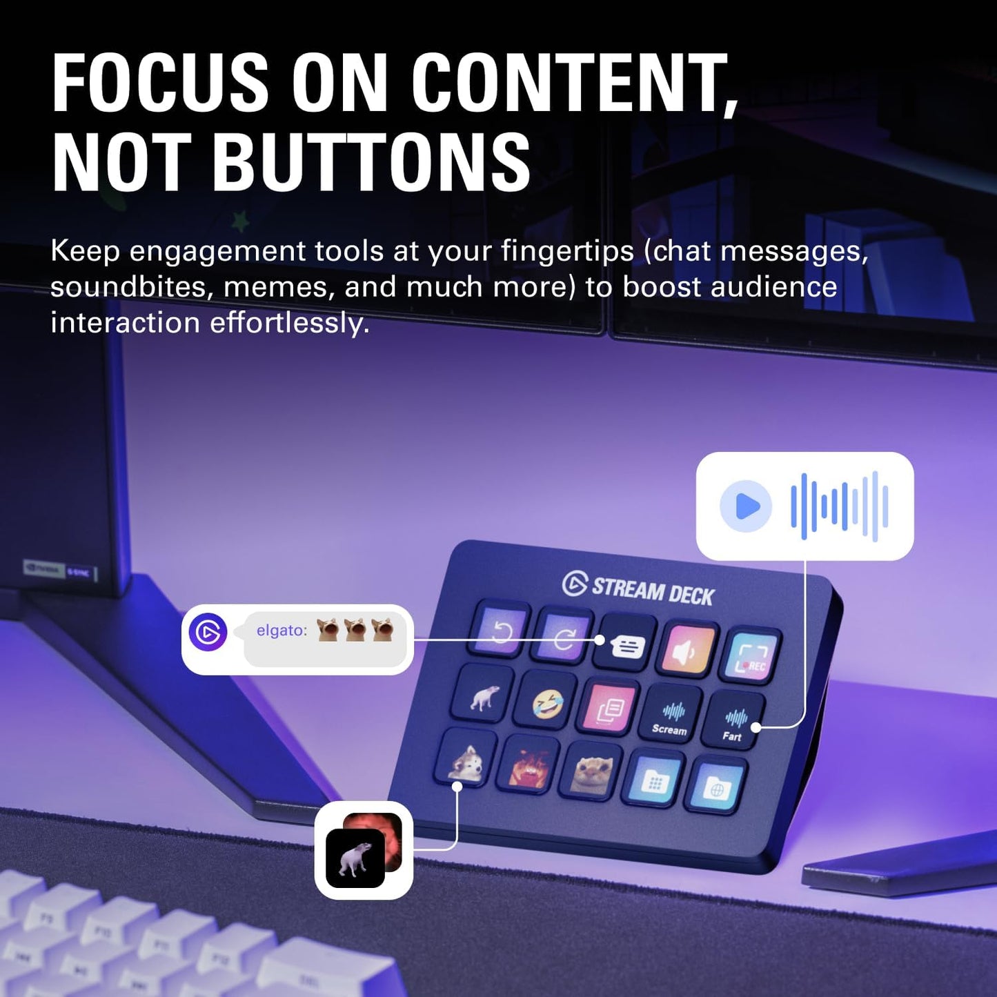 Stream Deck MK.2 – Studio Controller, 15 Macro Keys, Trigger Actions in Apps and Software like OBS, Twitch, Youtube and More, Works with Mac and PC