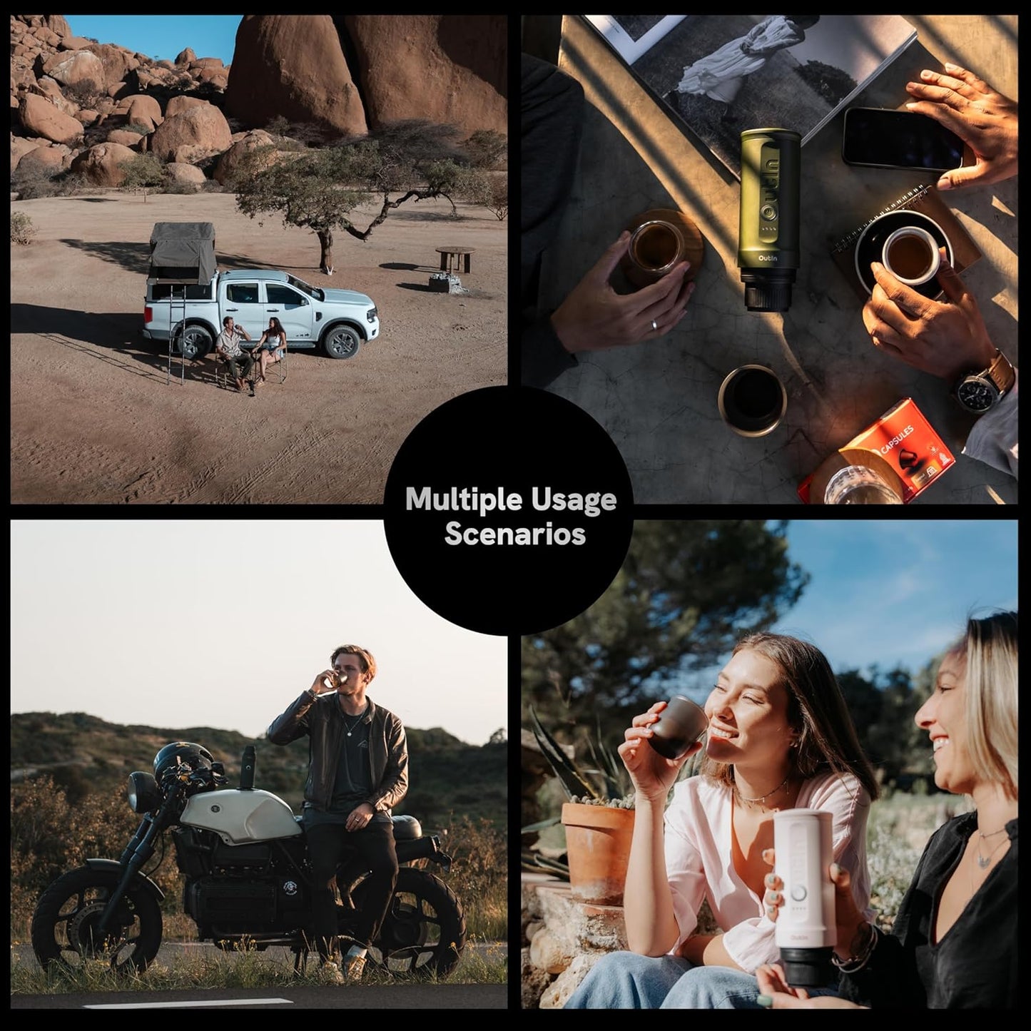 Nano Portable Electric Espresso Machine, Travel Coffee Maker for Camping, Car Coffee Maker Self-Heating with USB-C, with Ground Coffee & NS Capsule for RV, Hiking, Office