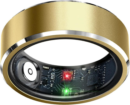 Smart Ring Health Tracker, Sleep Tracker Ring with Heart Rate, Waterproof Fitness Ring for Activity Monitoring/Steps/Distance/Calories,Air Gestures,Up to 7Day Battery,For Ios Android(Stylish Silver#8)