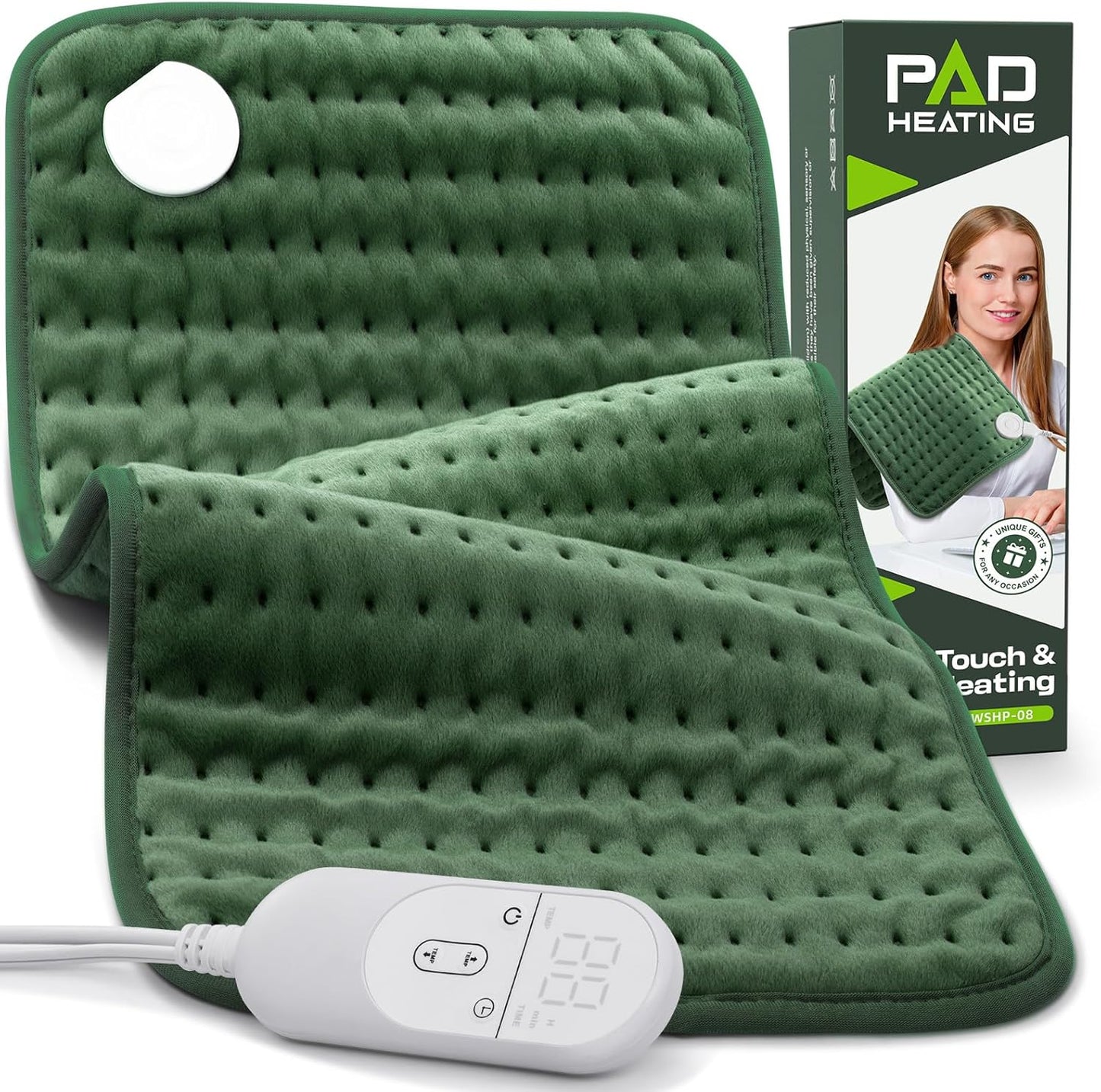 Heating Pad for Back, Neck, Shoulder, Cramps and Leg Pain Relief, Heat Pads Christmas Gifts for Women, Men, Mom, Dad, Auto-Off,Machine Washable,Moist Dry Heat Options,Extra Large 12"X24"