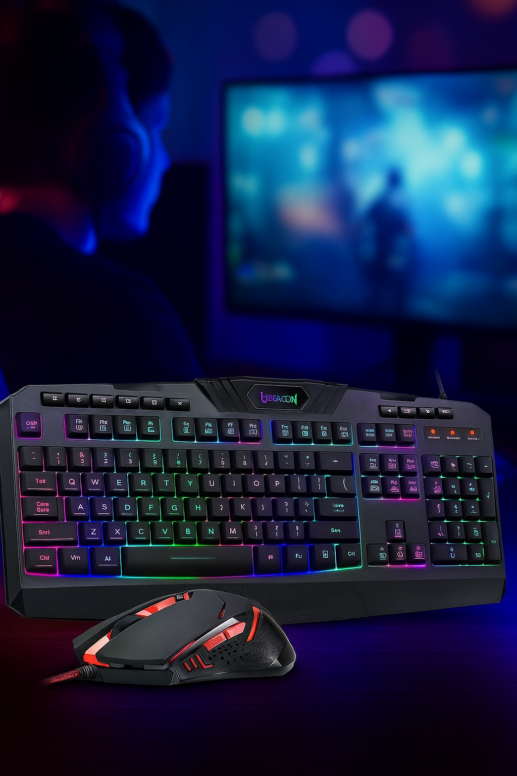 S101 Gaming Keyboard, M601 Mouse, RGB Backlit Gaming Keyboard, Programmable Backlit Mouse, Value Combo Set [New Version]