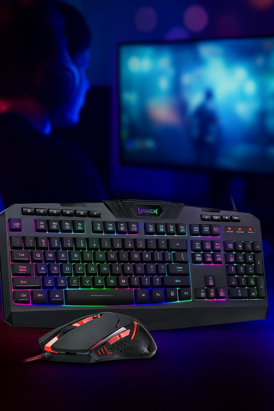 S101 Gaming Keyboard, M601 Mouse, RGB Backlit Gaming Keyboard, Programmable Backlit Mouse, Value Combo Set [New Version]