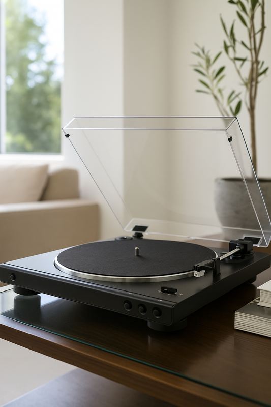 AT-LP60X-BK Fully Automatic Belt-Drive Stereo Turntable, Black, Hi-Fidelity, Plays 33 -1/3 and 45 RPM Vinyl Records, Dust Cover, Anti-Resonance, Die-Cast Aluminum Platter