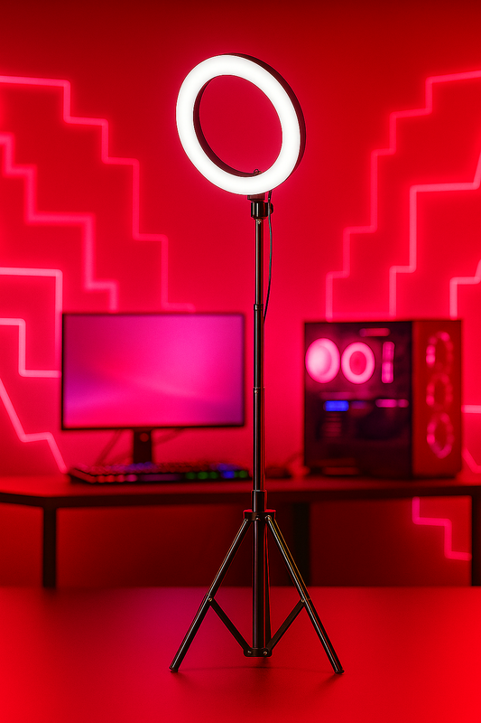10'' Ring Light with 50'' Extendable Tripod Stand, LED Circle Lights with Phone Holder for Live Stream/Makeup/Youtube Video/Tiktok, Compatible with All Phones