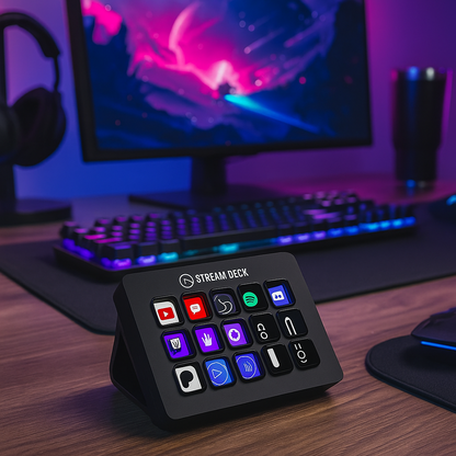 Stream Deck MK.2 – Studio Controller, 15 Macro Keys, Trigger Actions in Apps and Software like OBS, Twitch, Youtube and More, Works with Mac and PC