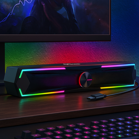 Bluetooth Computer Speakers for Pc Desktop with Clear Sound, Flowing LED Computer Speaker for Desktop Laptop Monitor, Bluetooth & USB Input