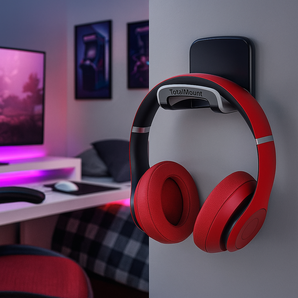 Headphone Holder – Hanger Won’T Damage Your Wall with Screws or Permanent Adhesive (Studio-Grade Black – One Pack)