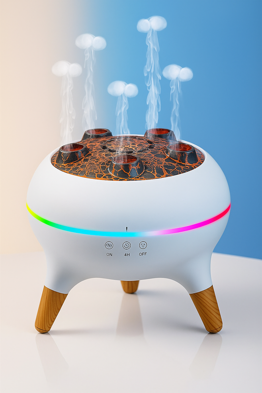 Essential Oil Diffuser 250Ml,Jellyfish Diffuser Volcano Diffuser Air Humidifiers Dynamic Sound Pickup Ultrasonic Aromatherapy Remote Control 7-Color Lights for Home Bedroom Office Hotel(White)