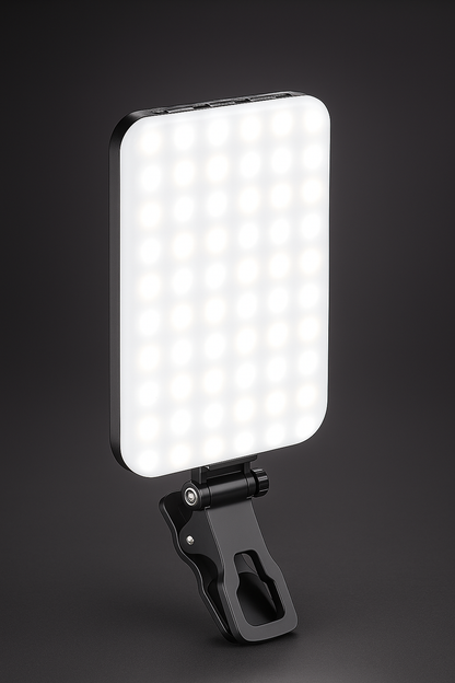 60 LED Portable Selfie Light Video Conference Lighting with Clip & Camera Tripod Adapter Rechargeable 2200Mah CRI 97+, 3 Light Modes for Phone Iphone Webcam Laptop Photo Makeup
