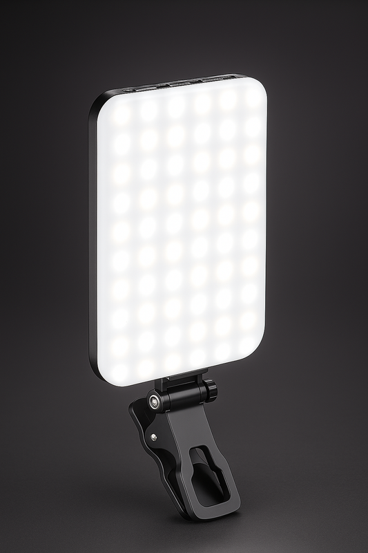 60 LED Portable Selfie Light Video Conference Lighting with Clip & Camera Tripod Adapter Rechargeable 2200Mah CRI 97+, 3 Light Modes for Phone Iphone Webcam Laptop Photo Makeup