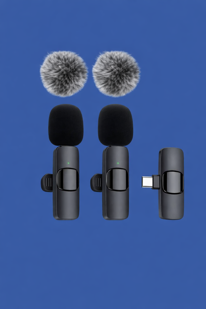 ProClip™ Wireless Lavalier Mic (2-Pack) – Studio-Quality Sound for iPhone & Android Creators