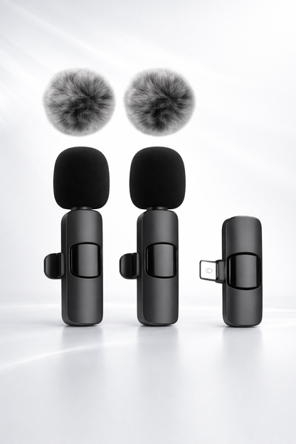 ProClip™ Wireless Lavalier Mic (2-Pack) – Studio-Quality Sound for iPhone & Android Creators