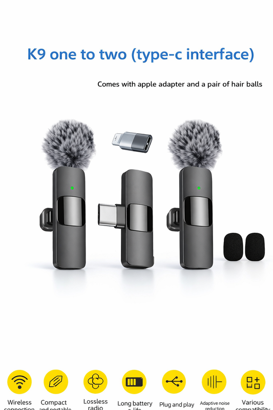 ProClip™ Wireless Lavalier Mic (2-Pack) – Studio-Quality Sound for iPhone & Android Creators