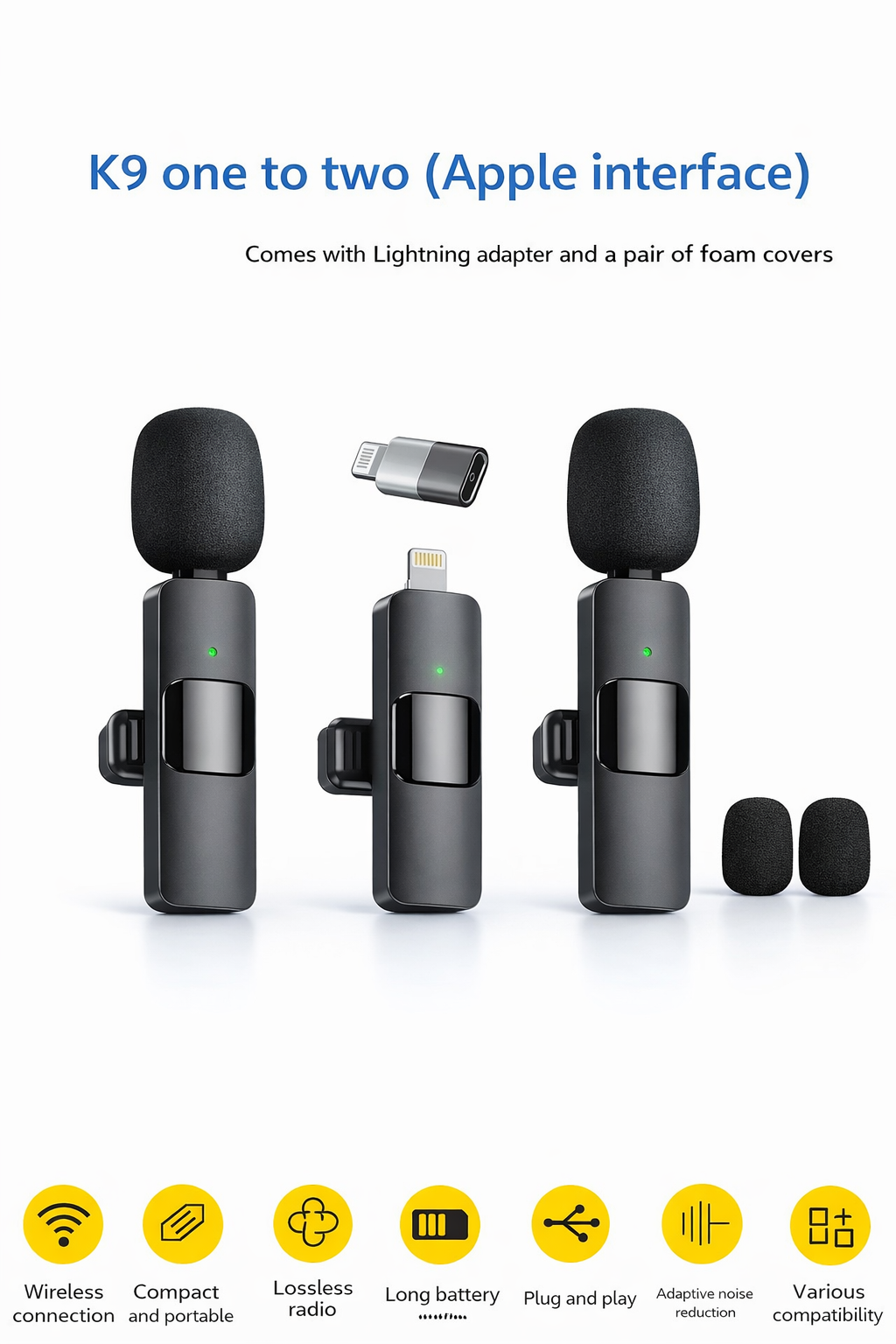 ProClip™ Wireless Lavalier Mic (2-Pack) – Studio-Quality Sound for iPhone & Android Creators