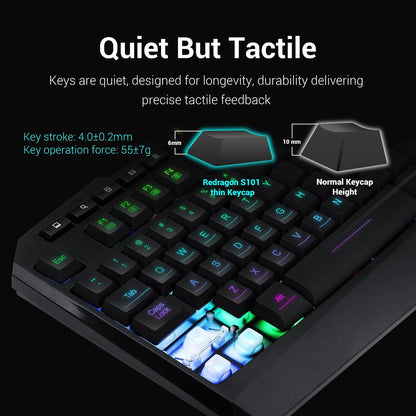 S101 Gaming Keyboard, M601 Mouse, RGB Backlit Gaming Keyboard, Programmable Backlit Mouse, Value Combo Set [New Version]