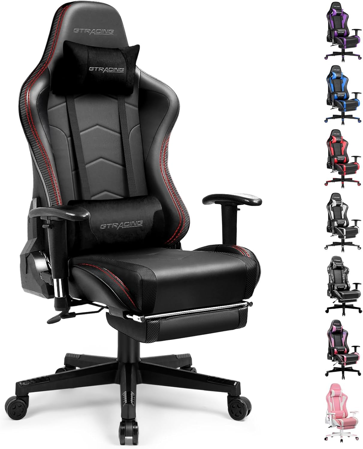 Gaming Chair with Footrest Speakers Video Game Chair Bluetooth Music Heavy Duty Ergonomic Computer Office Desk Chair