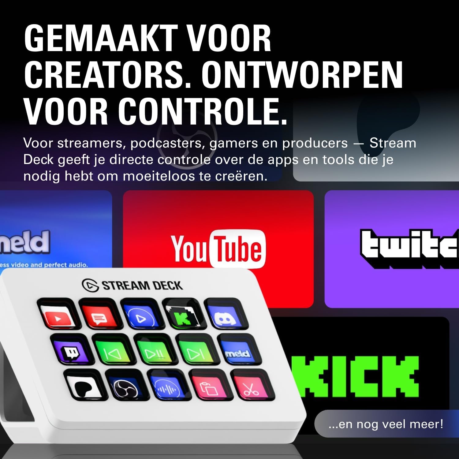 Stream Deck MK.2 White – Studio Controller, 15 Macro Keys, Trigger Actions in Apps and Software like OBS, Twitch, ​Youtube and More, Works with Mac and PC