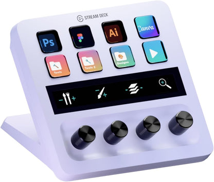 Stream Deck +, Audio Mixer, Production Console and Studio Controller for Content Creators, Streaming, Gaming, with Customizable Touch Strip Dials and LCD Keys, Works with Mac and PC