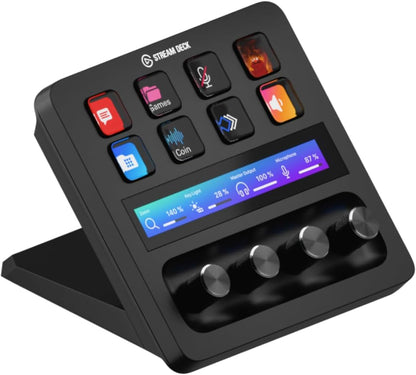 Stream Deck +, Audio Mixer, Production Console and Studio Controller for Content Creators, Streaming, Gaming, with Customizable Touch Strip Dials and LCD Keys, Works with Mac and PC