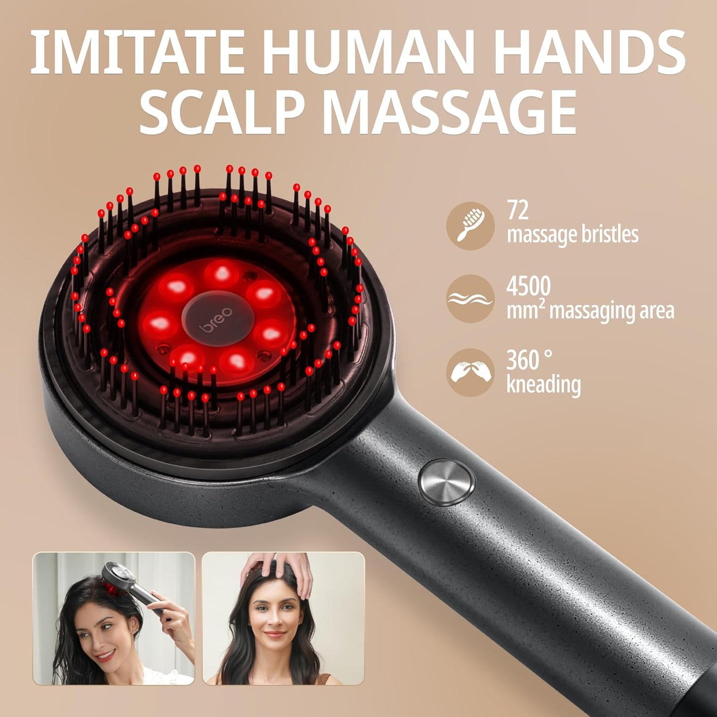 Scalp 3L Laser Hair Growth Comb with 650Nm Infrared Technology, 360° Scalp Massager, Waterproof Design, Effective Scalp Stimulation and Hair Regrowth
