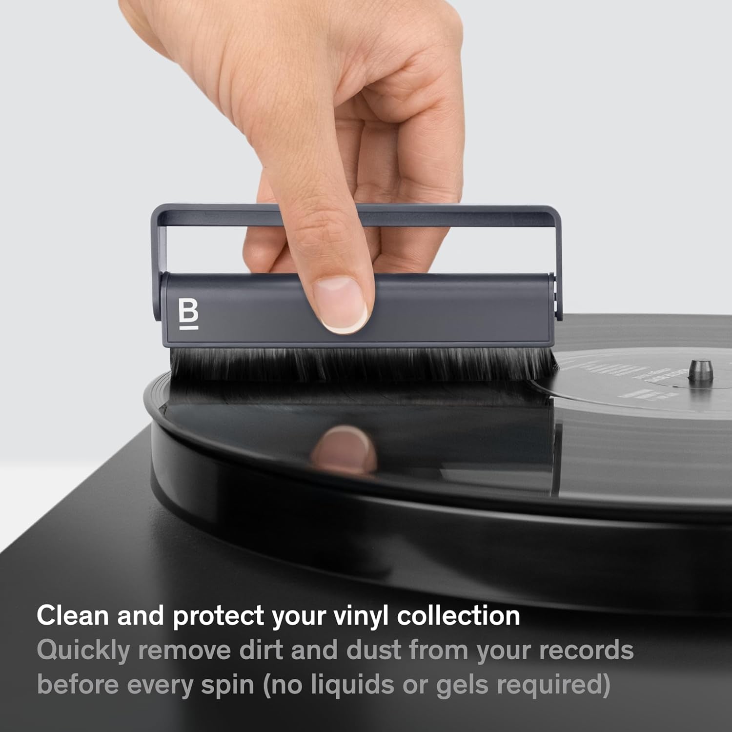 Record Cleaner Brush - Carbon Fiber Anti-Static Vinyl Brush - Record Player Accessories for Vinyl Cleaning