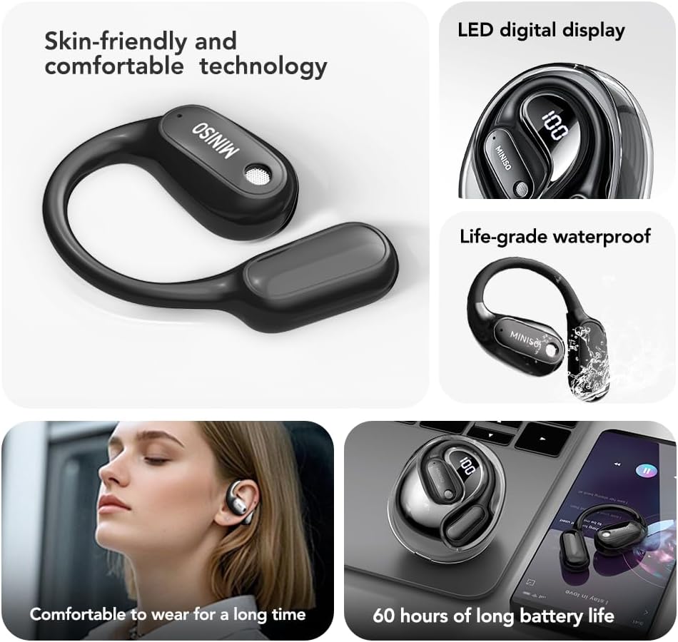 MS190 AI Translation Earbuds Real Time, 135 Language Translator Earbuds with APP, Open Ear OWS Translating Headphones, Audifonos Traductores Inglés Espanol Fit Ios and Android