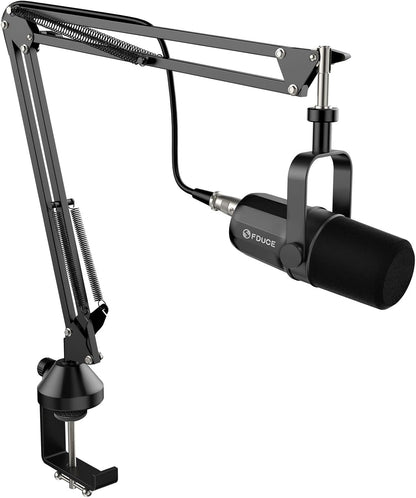 Dynamic Microphone, XLR/USB Podcast Recording PC Microphone for Vocal Voice-Over Streaming, Studio Metal Mic with Mute, Headphone Jack, Monitoring Volume Control, with Boom Arm (SL40+)