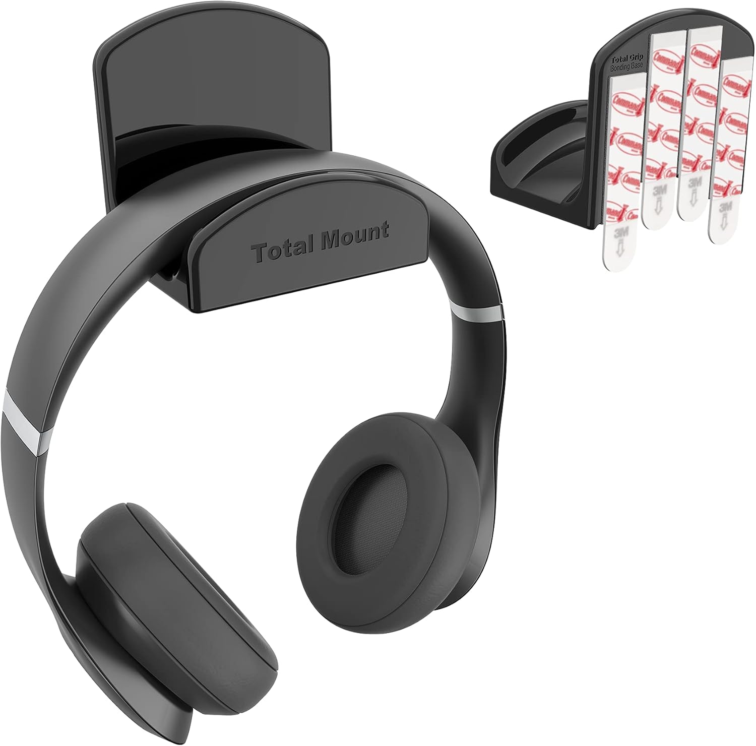 Headphone Holder – Hanger Won’T Damage Your Wall with Screws or Permanent Adhesive (Studio-Grade Black – One Pack)