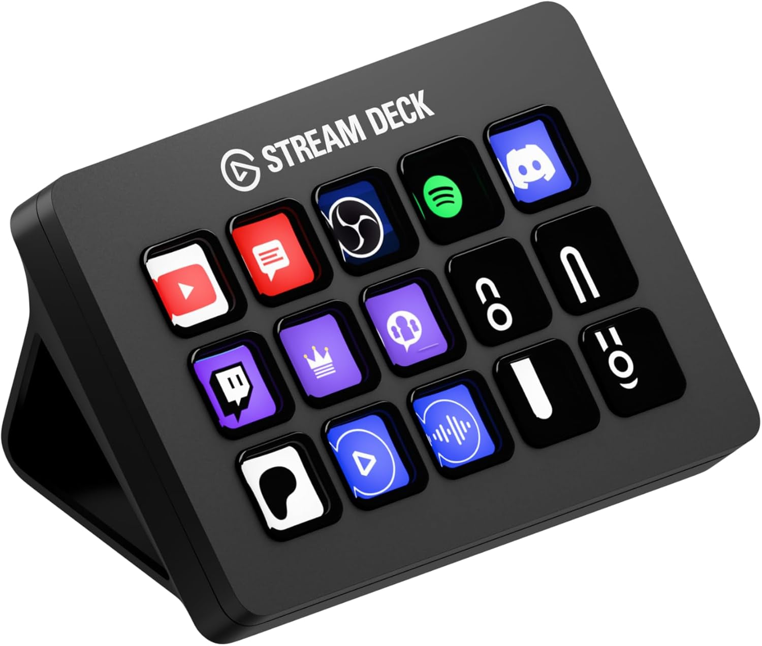 Stream Deck MK.2 White – Studio Controller, 15 Macro Keys, Trigger Actions in Apps and Software like OBS, Twitch, ​Youtube and More, Works with Mac and PC