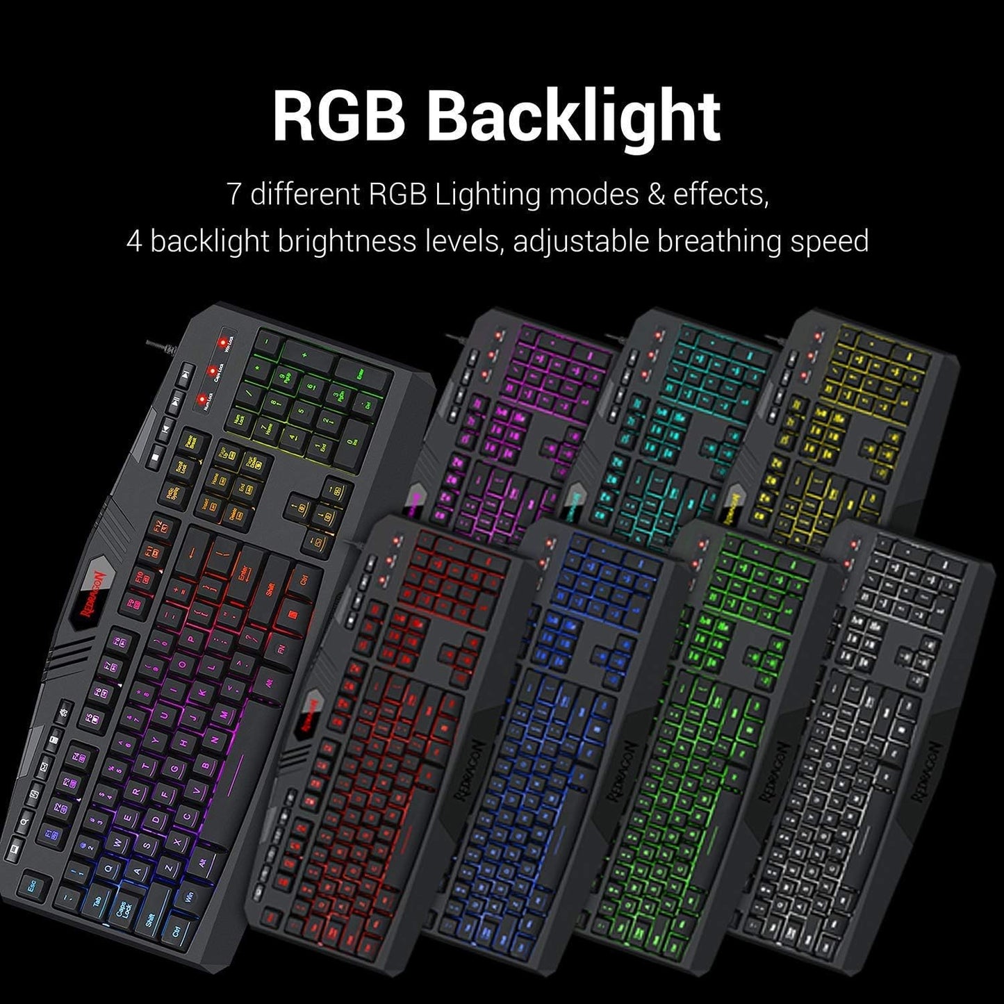 S101 Gaming Keyboard, M601 Mouse, RGB Backlit Gaming Keyboard, Programmable Backlit Mouse, Value Combo Set [New Version]