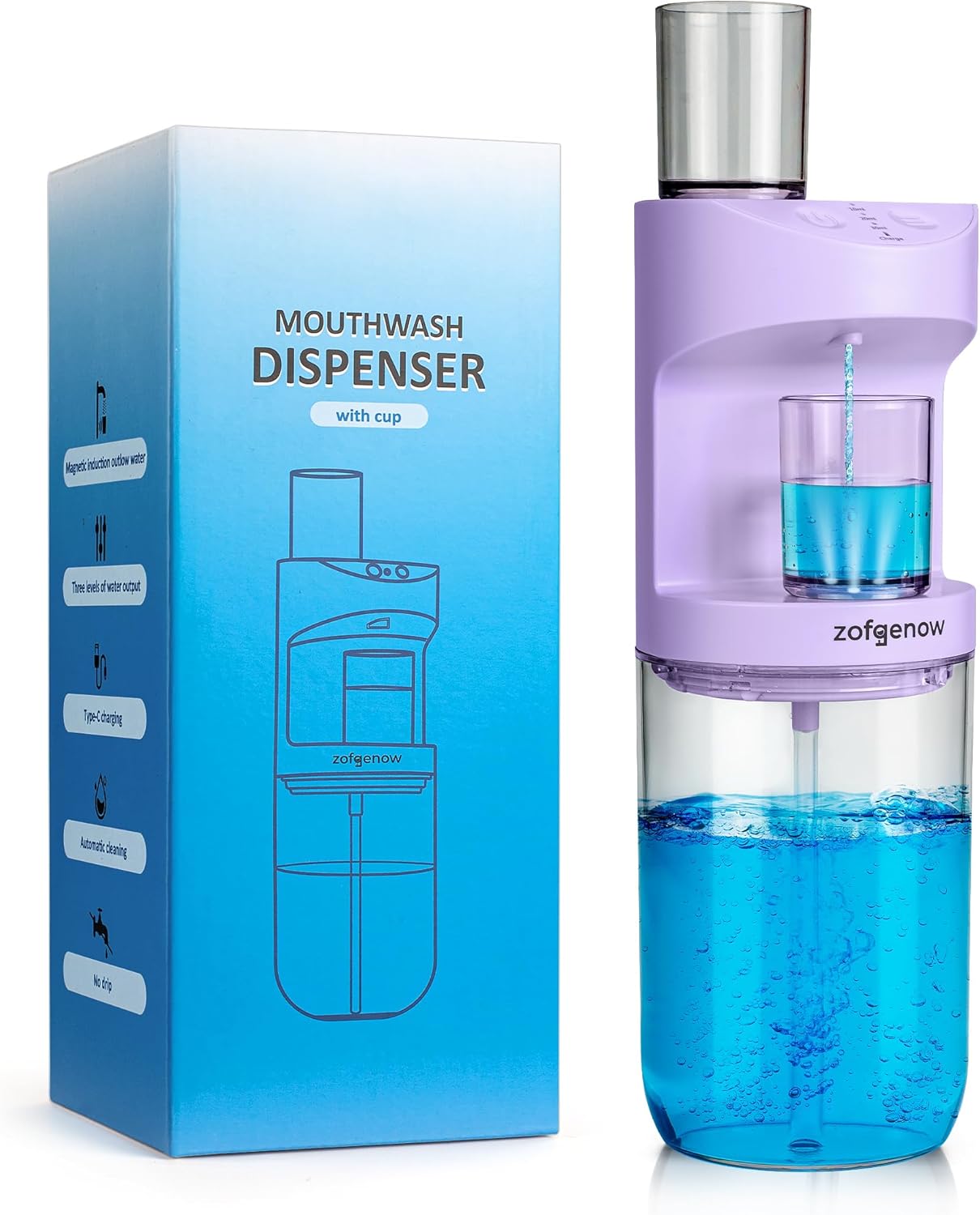 Automatic Mouthwash Dispenser for Bathroom,Bathroom Accessories 19.4 Fl Oz Dispensers with Magnetic Cups,Wall Mounted Dispenser,Suitable for All Age Groups,White