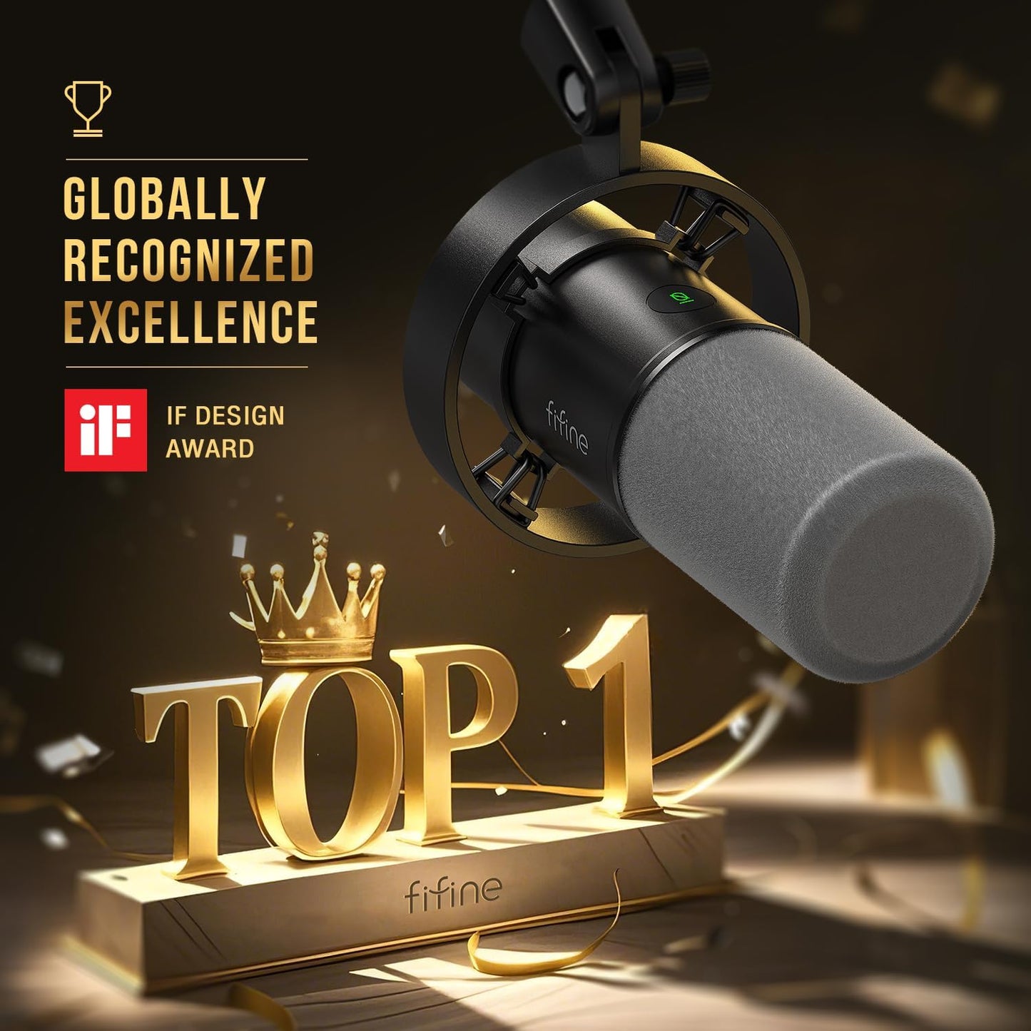 K688 Podcast Microphone Kit, USB/XLR Dynamic Microphone with Boom Arm for PC/XLR Mixer, Gaming Mic with Mute Button, Headphone Jack for Vocal, Voice-Over, Streaming, Music Recording -K688CT