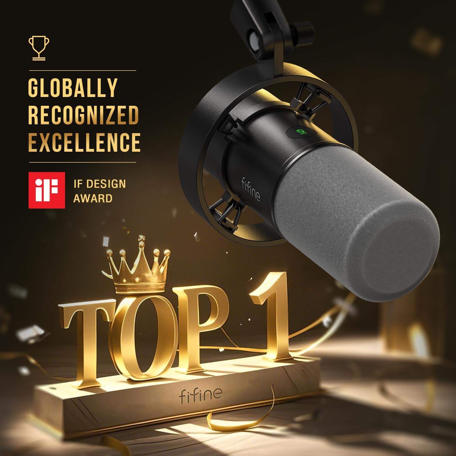 K688 Podcast Microphone Kit, USB/XLR Dynamic Microphone with Boom Arm for PC/XLR Mixer, Gaming Mic with Mute Button, Headphone Jack for Vocal, Voice-Over, Streaming, Music Recording -K688CT