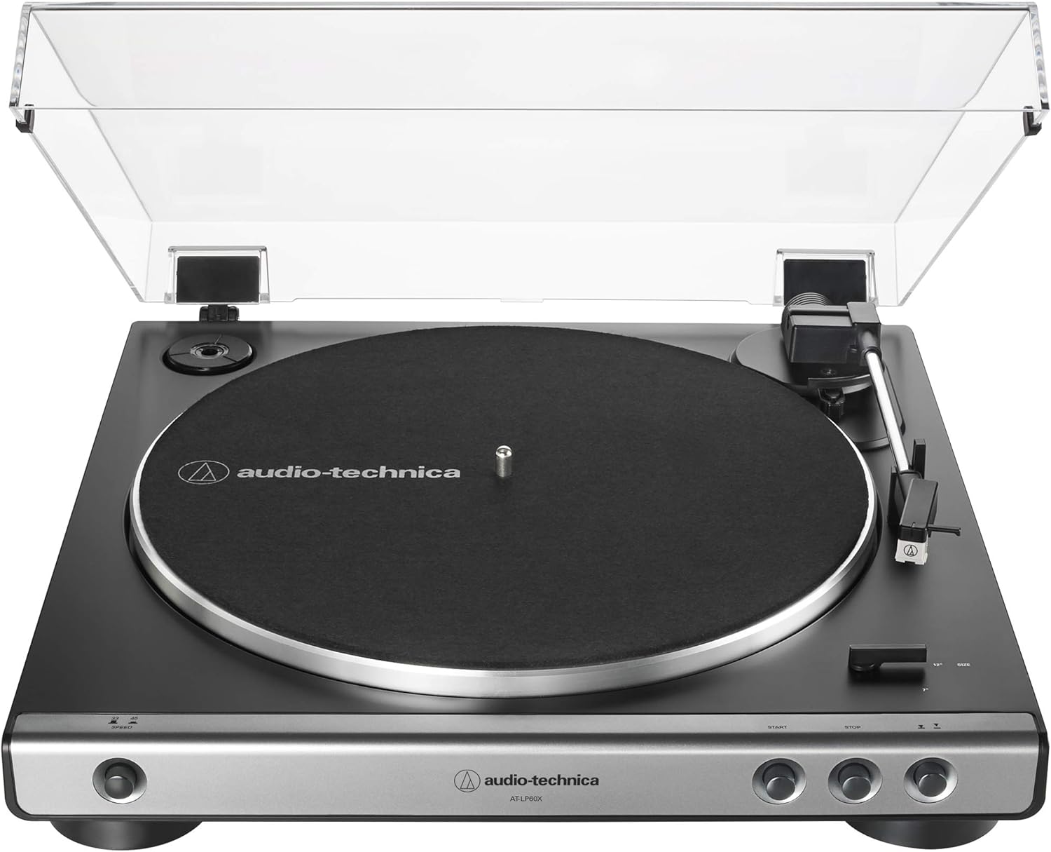AT-LP60X-BK Fully Automatic Belt-Drive Stereo Turntable, Black, Hi-Fidelity, Plays 33 -1/3 and 45 RPM Vinyl Records, Dust Cover, Anti-Resonance, Die-Cast Aluminum Platter