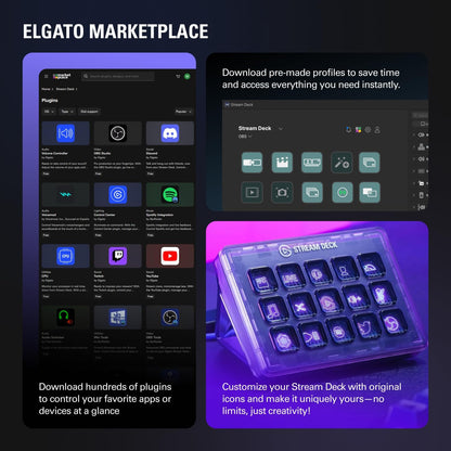 Stream Deck MK.2 – Studio Controller, 15 Macro Keys, Trigger Actions in Apps and Software like OBS, Twitch, ​Youtube and More, Works with Mac and PC