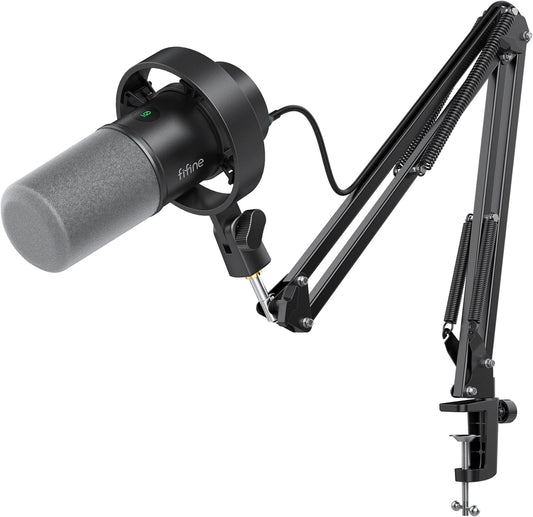 K688 Podcast Microphone Kit, USB/XLR Dynamic Microphone with Boom Arm for PC/XLR Mixer, Gaming Mic with Mute Button, Headphone Jack for Vocal, Voice-Over, Streaming, Music Recording -K688CT