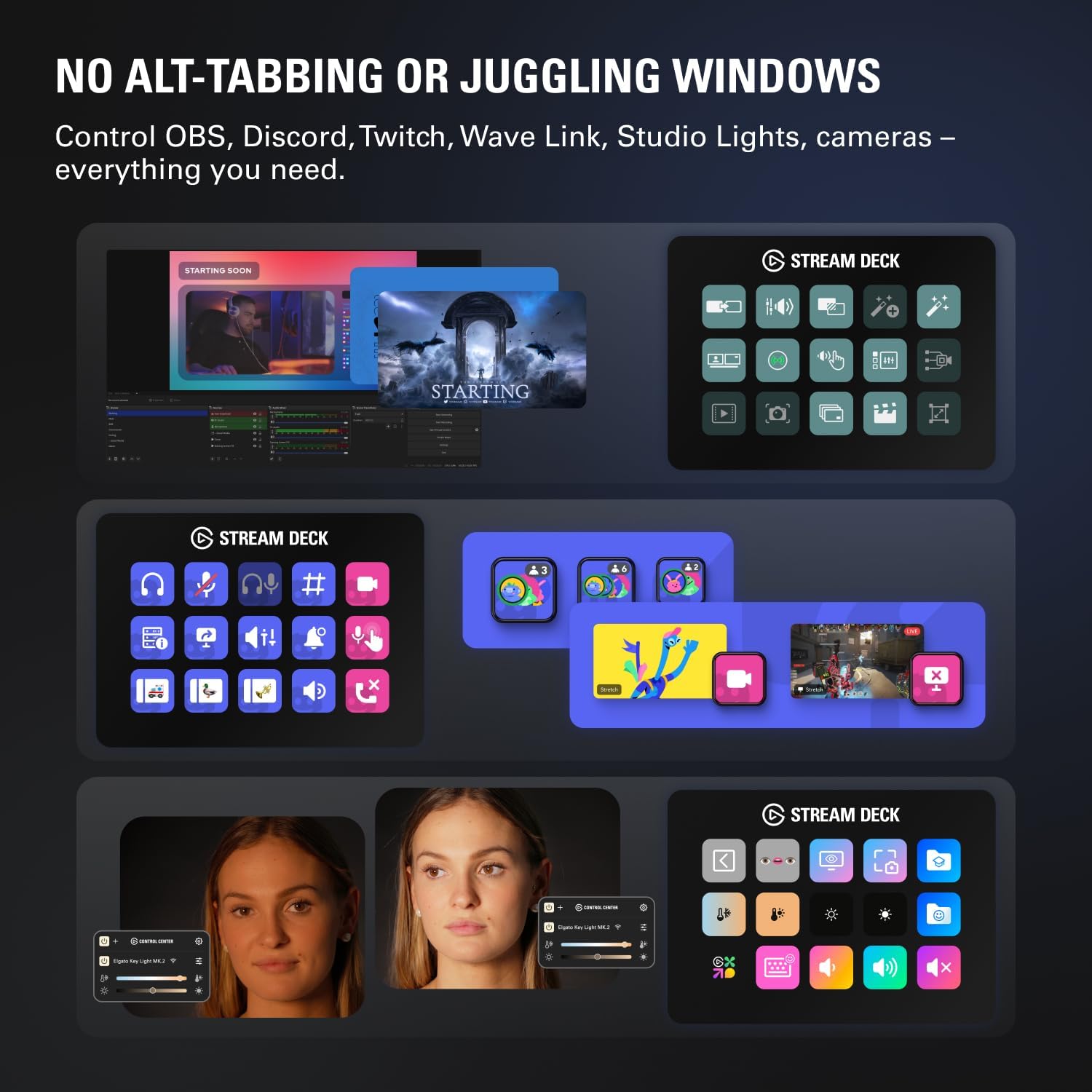 Stream Deck MK.2 – Studio Controller, 15 Macro Keys, Trigger Actions in Apps and Software like OBS, Twitch, ​Youtube and More, Works with Mac and PC