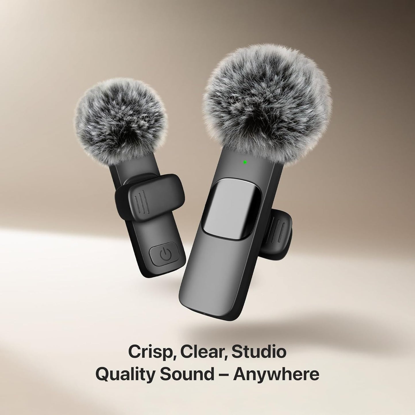 (Latest Model) - Wireless Mini Microphone for Iphone, Ipad, Android - 2 Pack Lavalier Microphone for Video Recording - Iphone Mic Crystal Clear Recording with USB-C for Content Creators