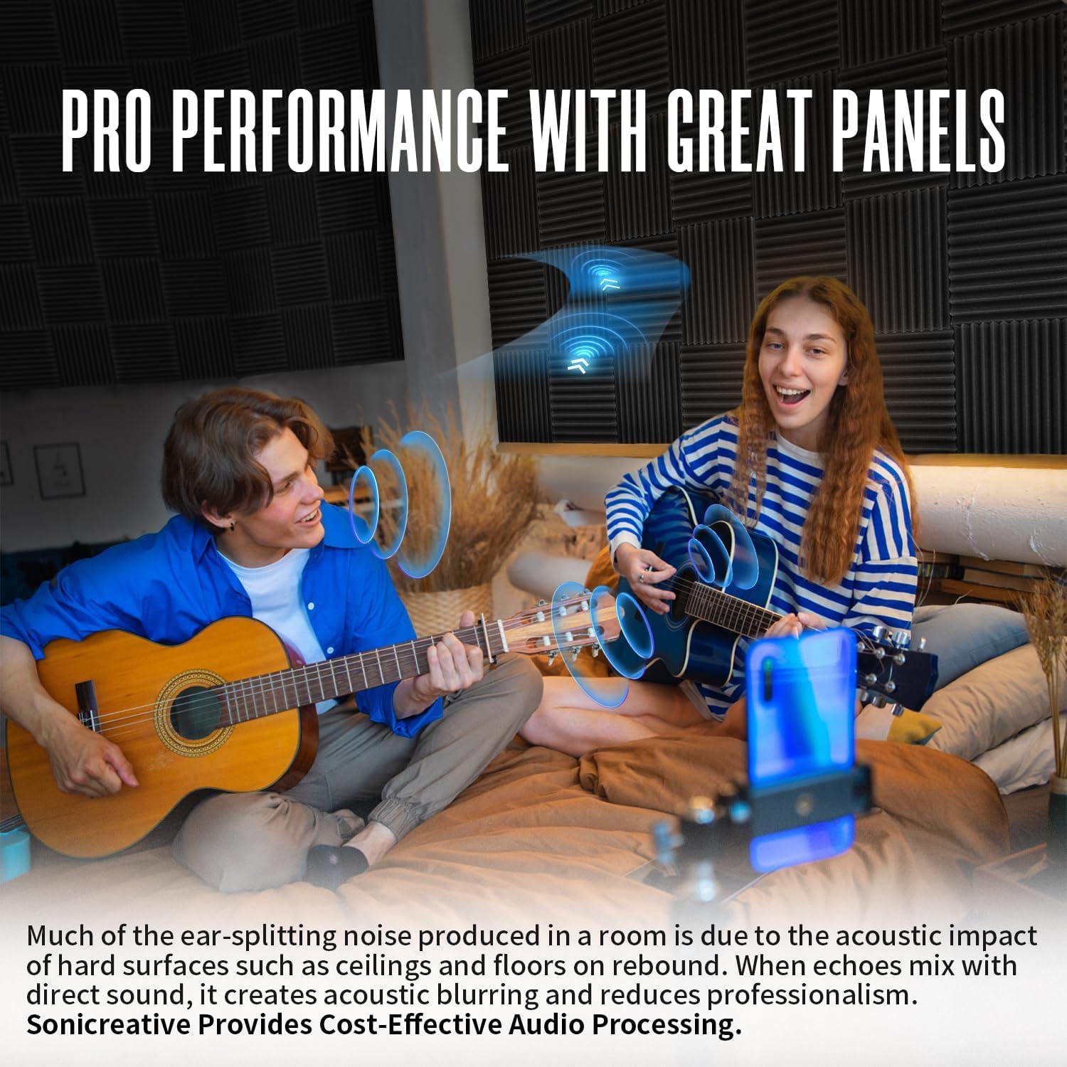 Knightsacoustic 52 Pack Acoustic Foam Panels 1 X 12 X 12 Inches Sound Proof Foam Panels for Walls High Density Studio Wedge Soundproof Wall Panels Sound Proofing Acoustic Panels1