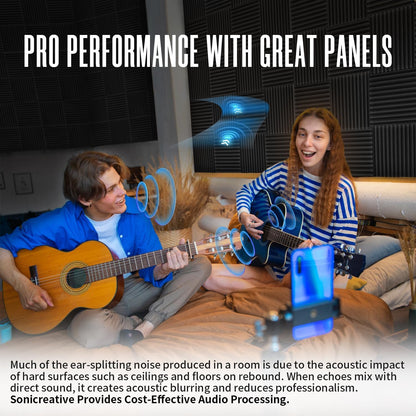 Knightsacoustic 52 Pack Acoustic Foam Panels 1 X 12 X 12 Inches Sound Proof Foam Panels for Walls High Density Studio Wedge Soundproof Wall Panels Sound Proofing Acoustic Panels1