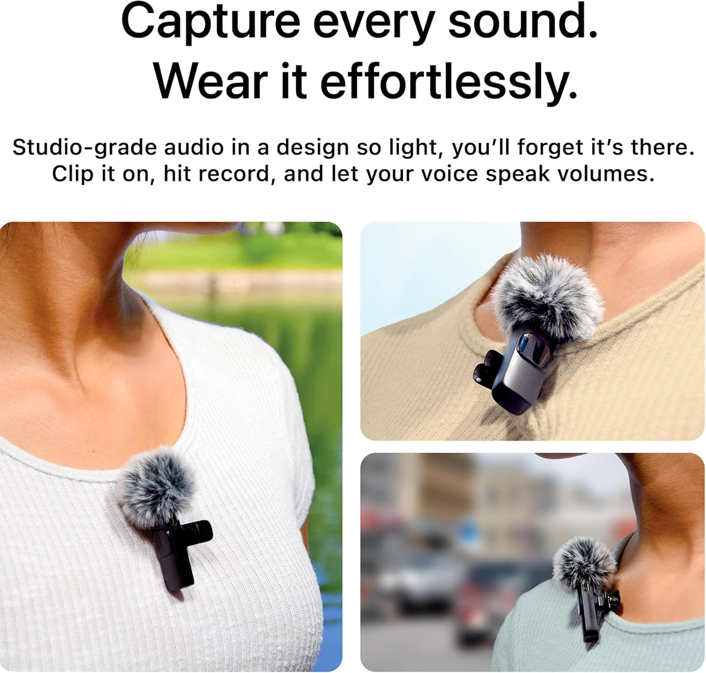 (Latest Model) - Wireless Mini Microphone for Iphone, Ipad, Android - 2 Pack Lavalier Microphone for Video Recording - Iphone Mic Crystal Clear Recording with USB-C for Content Creators