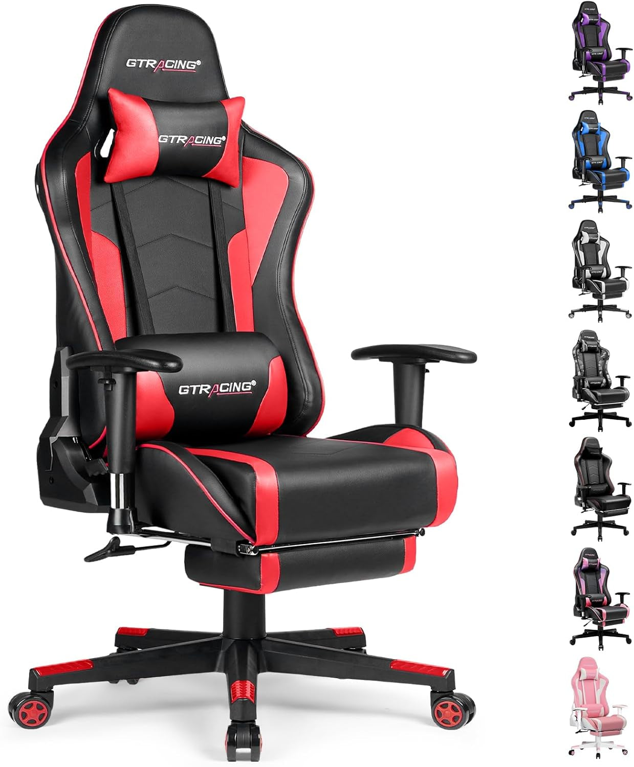 Gaming Chair with Footrest Speakers Video Game Chair Bluetooth Music Heavy Duty Ergonomic Computer Office Desk Chair