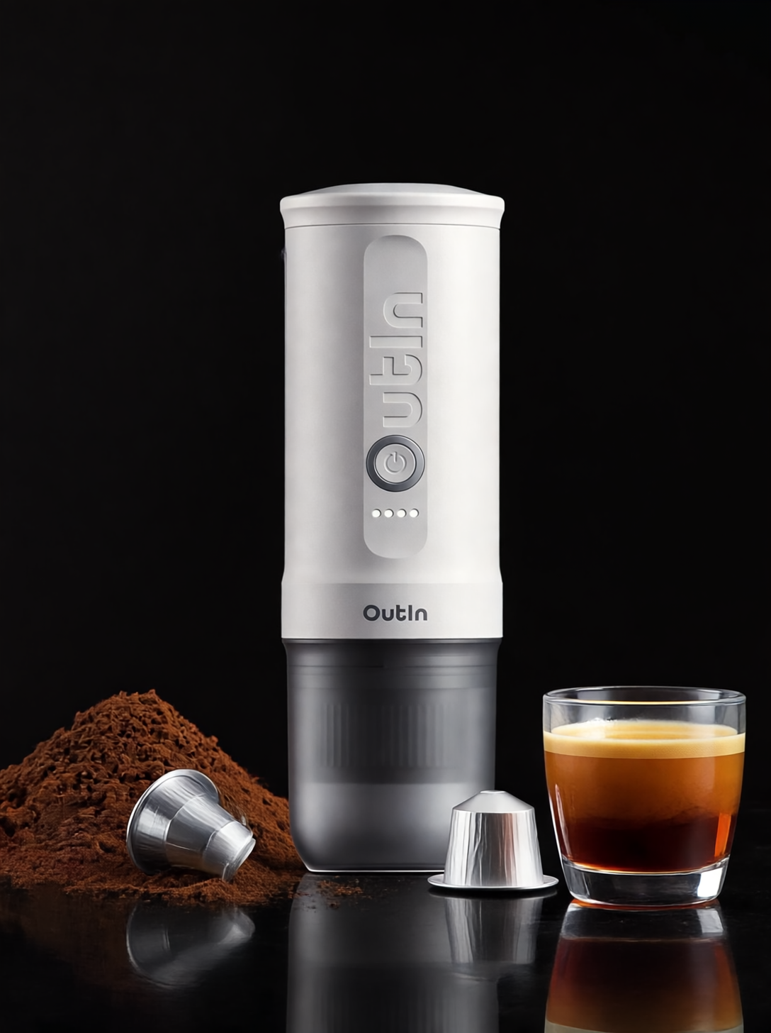 Nano Portable Electric Espresso Machine, Travel Coffee Maker for Camping, Car Coffee Maker Self-Heating with USB-C, with Ground Coffee & NS Capsule for RV, Hiking, Office